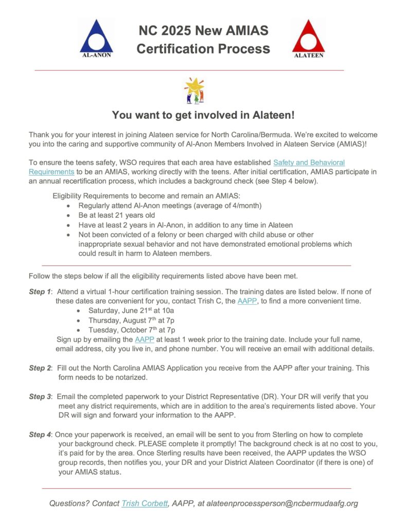 NC 2025 New AMIAS Certification Process